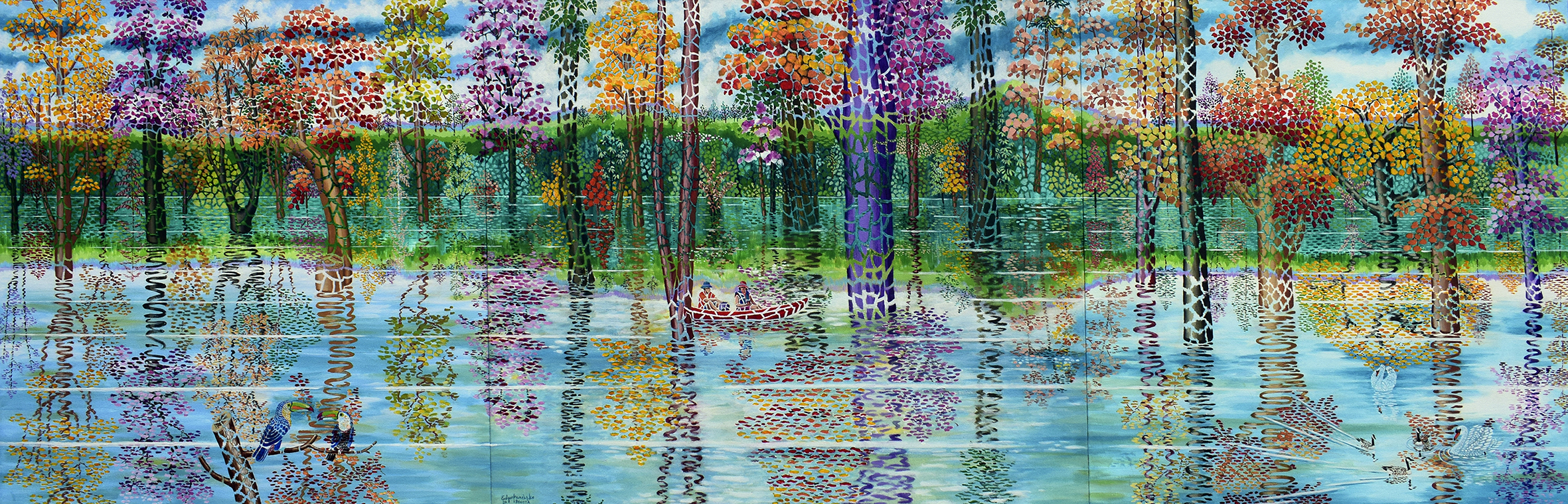 Lago encantado redu 290x90 cm Acrilico 2020