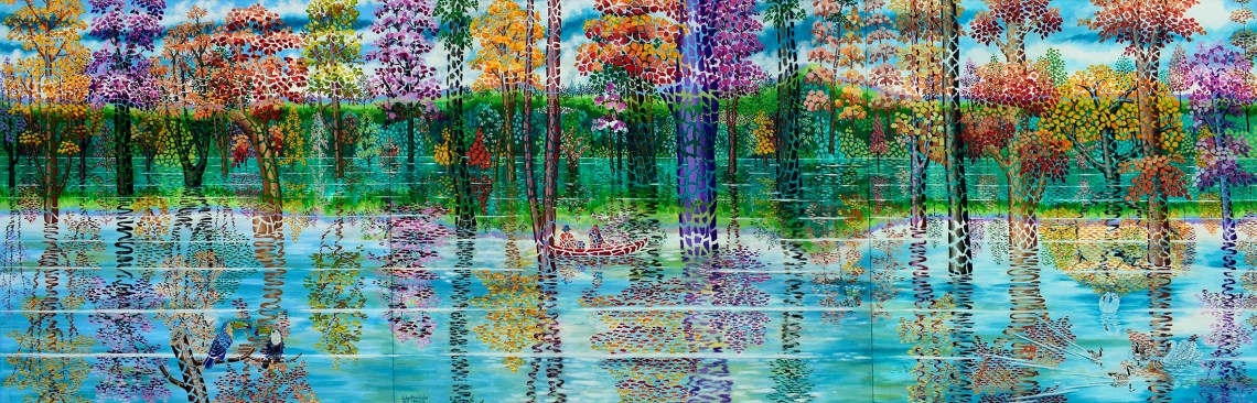 Lago encantado redu 290x90 cm Acrilico 2020