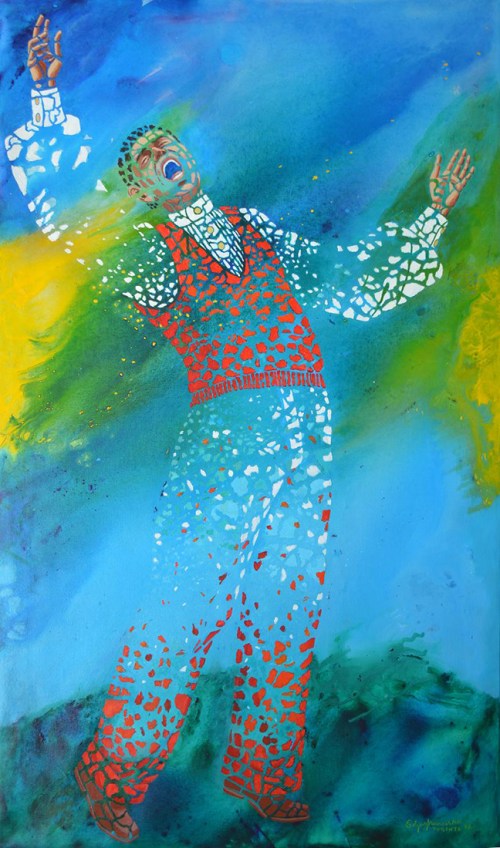 El cantante, 1998. Acrílico sobre lienzo, 124 x 74 cm